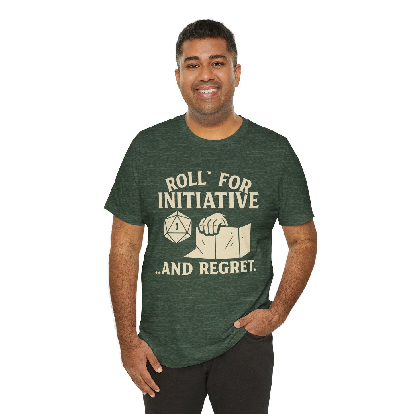 Roll for Initiative & Regret, Gamer Tee, D&D Shirt, RPG Gift, Geeky Apparel