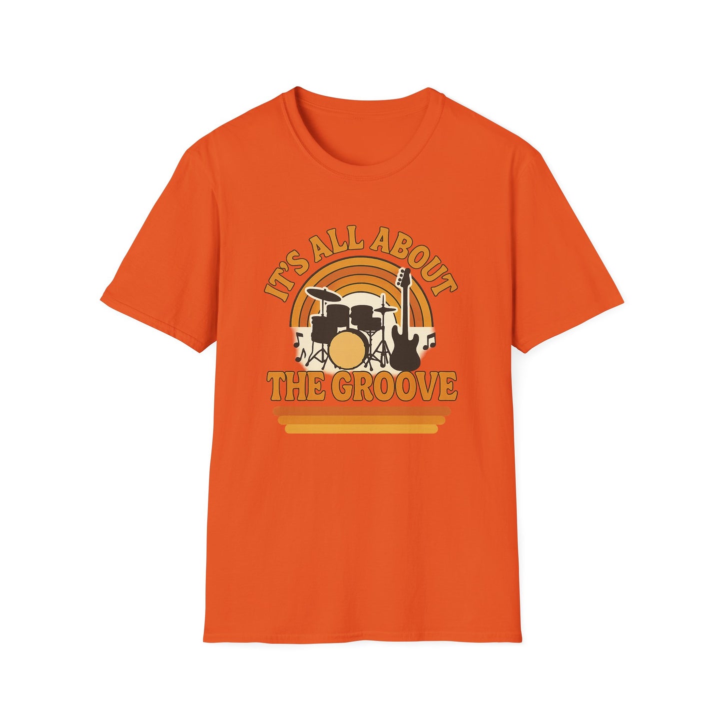 It's All About The Groove - Groovy Drummer Unisex Softstyle T-Shirt | Music Lover Gift, Vintage Band Tee, Casual Wear, Festival Top, Unique Musicians Gift